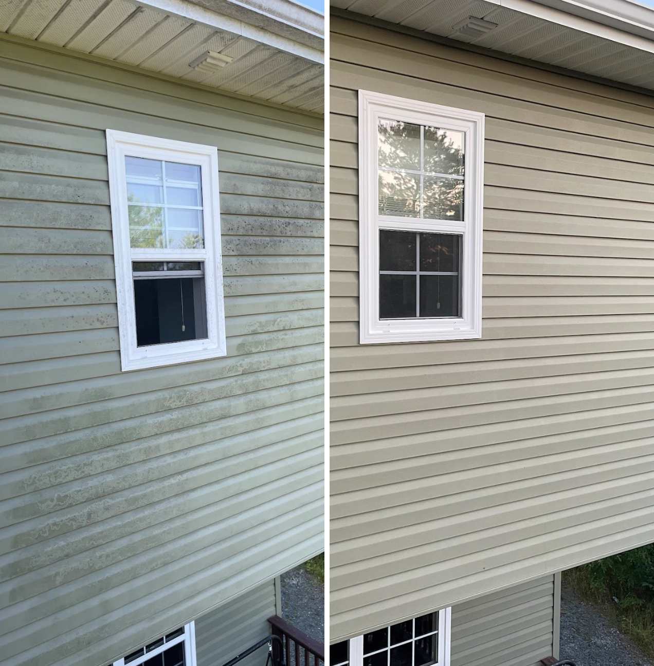 Pressure washing siding