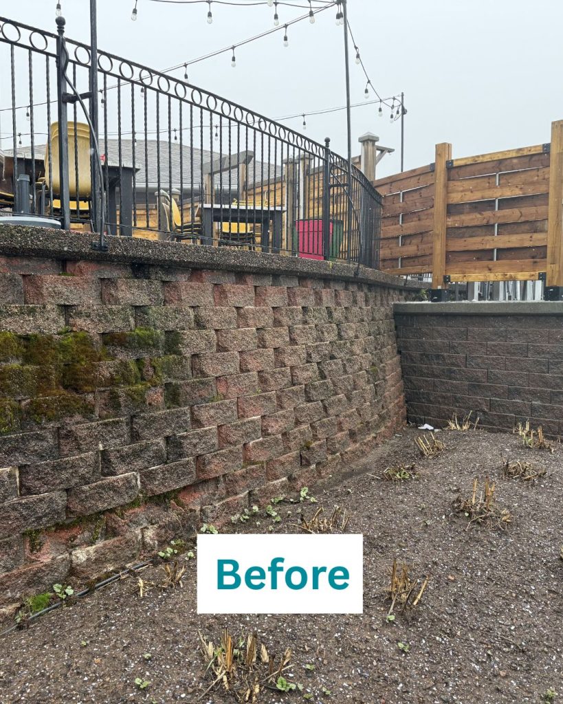 Retaining Wall Cleaning